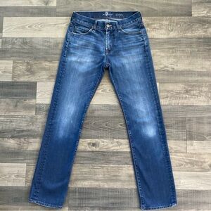 30x32 7 For All Mankind 7FAM Slimmy Jeans Men's 30 Blue 100% Cotton MADE IN USA